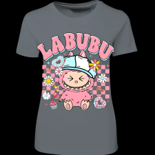 Createyou Labubu, rózsaszín - Női - Szürke - L női póló