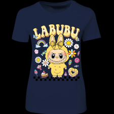 Createyou Labubu, sárgában - Női - Sötétkék - L női póló