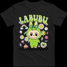 Createyou Labubu, zöld - Férfi - Fekete - M férfi póló