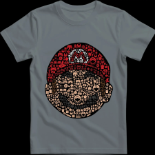 Createyou Mario - Férfi - Szürke - 2XL férfi póló