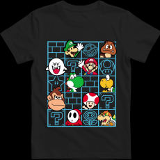 Createyou Mario figurák - Férfi - Fekete - S