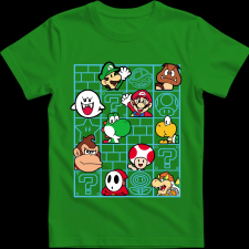 Createyou Mario figurák - Férfi - Zöld - S férfi póló