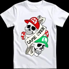 Createyou Mario Game Over - Férfi - Fehér - S férfi póló