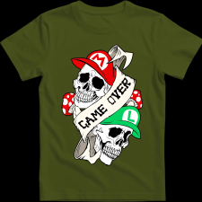 Createyou Mario Game Over - Férfi - Sötétzöld - L férfi póló