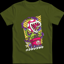 Createyou Mario Land húsevő növény - Férfi - Sötétzöld - L férfi póló