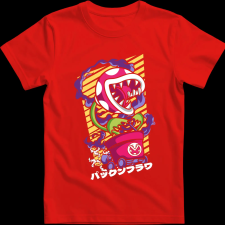 Createyou Mario Land húsevő növény - Gyermek - Piros - S gyerek póló