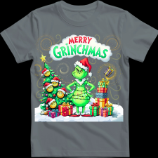 Createyou Merry Grinchmas - Férfi - Szürke - XL férfi póló
