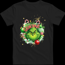 Createyou Merry Grinchmas - Gyermek - Fekete - XL gyerek póló