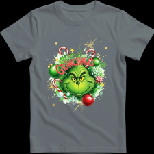 Createyou Merry Grinchmas - Gyermek - Szürke - XS gyerek póló