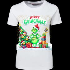 Createyou Merry Grinchmas - Női - Fehér - 2XL női póló