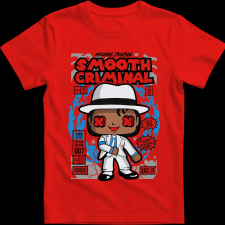 Createyou Michael Jackson Smooth Criminal - Gyermek - Piros - XS gyerek póló