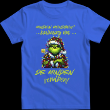Createyou Minden rendben Grinch - Férfi - Királykék - S férfi póló
