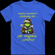 Createyou Minden rendben Grinch - Gyermek - Királykék - XS gyerek póló