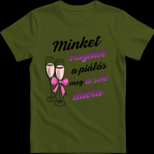 Createyou Minket összeköt ... idióta - Gyermek , Sötétzöld , XL gyerek póló