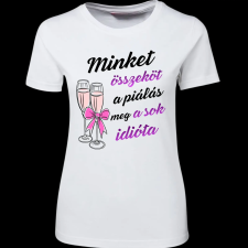 Createyou Minket összeköt ... idióta - Női , Fehér , M női póló