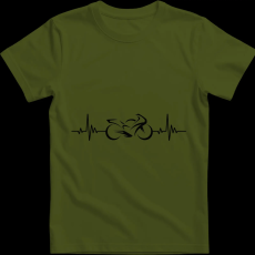 Createyou Motor sziluett ekg - Férfi , Sötétzöld , S