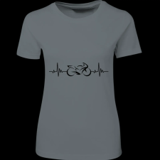 Createyou Motor sziluett ekg - Női , Szürke , XL női póló