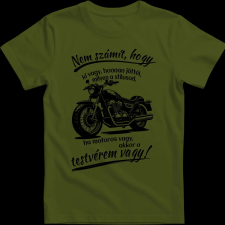 Createyou Motoros testvér vagy - Férfi - Sötétzöld - L férfi póló