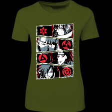 Createyou Naruto Sharinganok - Női - Sötétzöld - S női póló