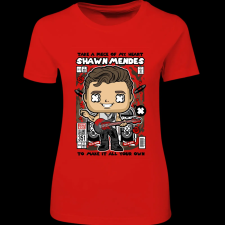 Createyou Shawn Mendes - Női - Piros - S női póló