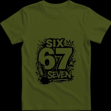 Createyou Six-Seven graffiti - Férfi - Sötétzöld - XL férfi póló