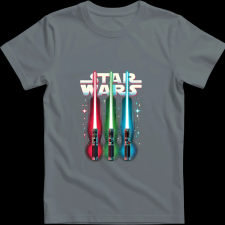 Createyou Star Wars lézerkardok - Férfi - Szürke - S férfi póló