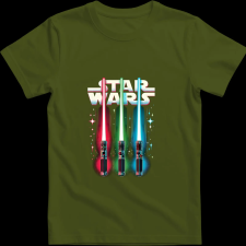 Createyou Star Wars lézerkardok - Gyermek - Sötétzöld - XL gyerek póló