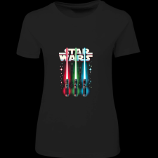 Createyou Star Wars lézerkardok - Női - Fekete - XL női póló
