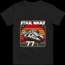 Createyou Star Wars Millennium Falcon '77 - Férfi - Fekete - L férfi póló