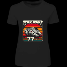 Createyou Star Wars Millennium Falcon '77 - Női - Fekete - M női póló
