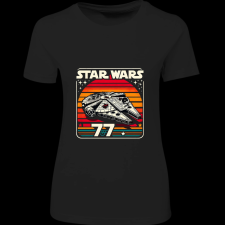 Createyou Star Wars Millennium Falcon '77 - Női - Fekete - S női póló