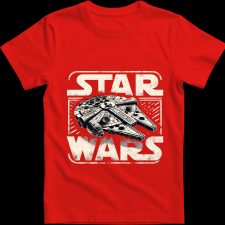 Createyou Star Wars Millennium Falcon - Férfi - Piros - L férfi póló