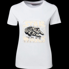 Createyou Star Wars Millennium Falcon - Női - Fehér - XL női póló