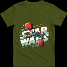 Createyou Star Wars X-Wing 2 - Gyermek - Sötétzöld - S gyerek póló