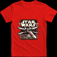 Createyou Star Wars X-Wing 5 - Gyermek - Piros - XL gyerek póló