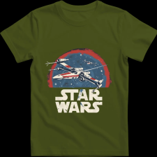 Createyou Star Wars X-Wing - Gyermek - Sötétzöld - XS gyerek póló