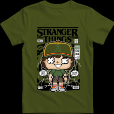 Createyou Stranger Things Dustin - Férfi - Sötétzöld - M férfi póló