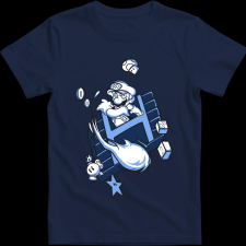 Createyou Super Mario Fire ball - Férfi - Sötétkék - L férfi póló