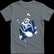 Createyou Super Mario Fire ball - Gyermek - Szürke - XS gyerek póló