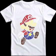 Createyou Super Mario - Gyermek - Fehér - XS gyerek póló