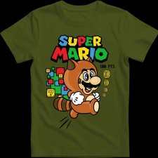 Createyou Super Mario mosómedve - Gyermek - Sötétzöld - M gyerek póló