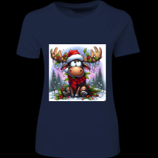 Createyou Szarvas, már megint itt van... - Női - Sötétkék - M női póló