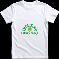 Createyou This is my Lucky Shirt - Gyermek , Fehér , XL gyerek póló