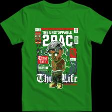 Createyou Tupac - Férfi - Zöld - 2XL férfi póló