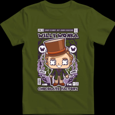 Createyou Willy Wonka And The Chocolate Factory - Gyermek - Sötétzöld - XL gyerek póló