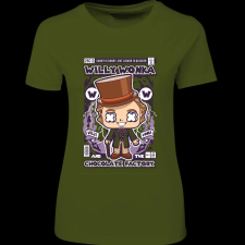 Createyou Willy Wonka And The Chocolate Factory - Női - Sötétzöld - L női póló