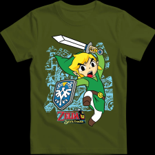 Createyou Zelda Spirit Track - Link - Férfi - Sötétzöld - L férfi póló