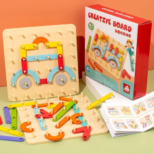 Creative Board - Fajáték - Montessori GeoBoard - Forma Puzzle - Geotábla puzzle, kirakós