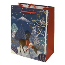 Creative Dísztasak CREATIVE Luxury XL 31x42x12 cm karácsonyi havas mintás matt zsinórfüles ajándéktasak