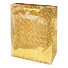 Creative Dísztasak CREATIVE Special hologram L 26x32x12 cm egyszínű arany sodort füles ajándéktasak